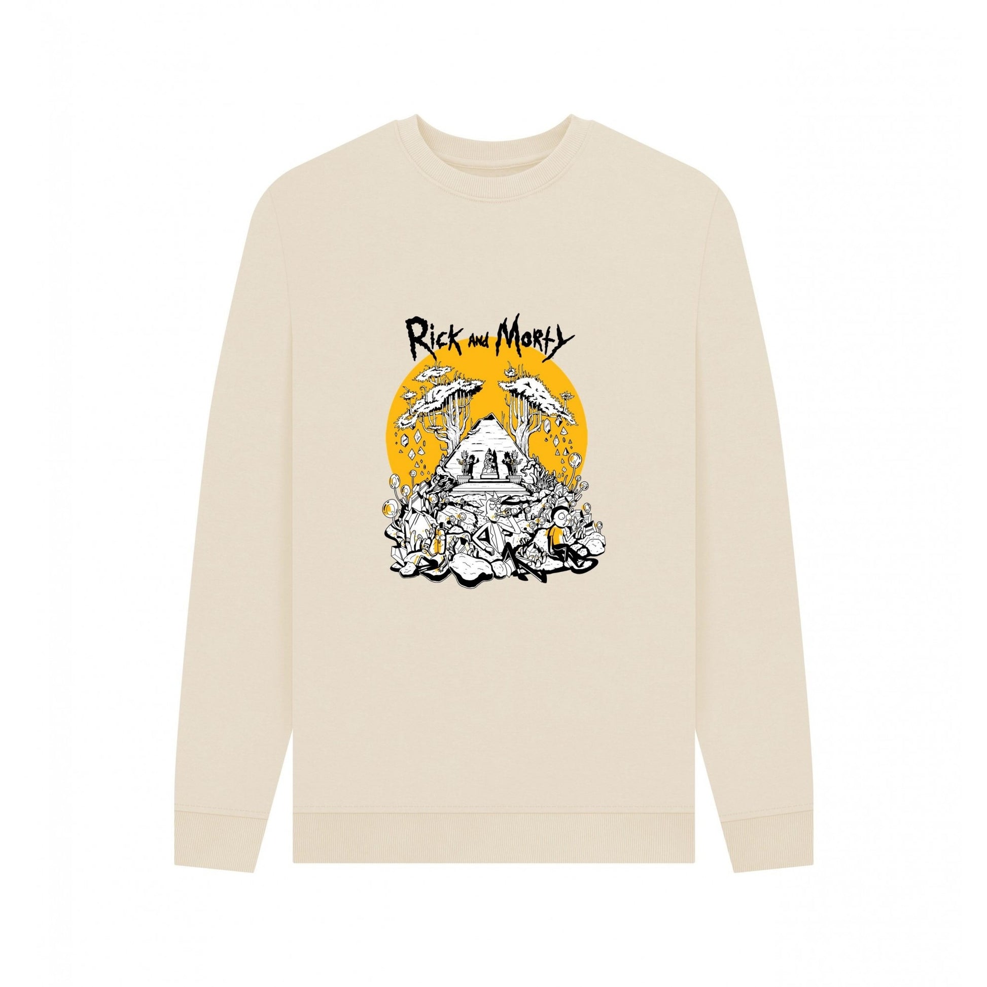 Oat - Front - Rick And Morty Unisex Adult Rest and Ricklaxation Sweatshirt