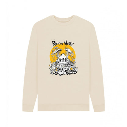 Oat - Front - Rick And Morty Unisex Adult Rest and Ricklaxation Sweatshirt