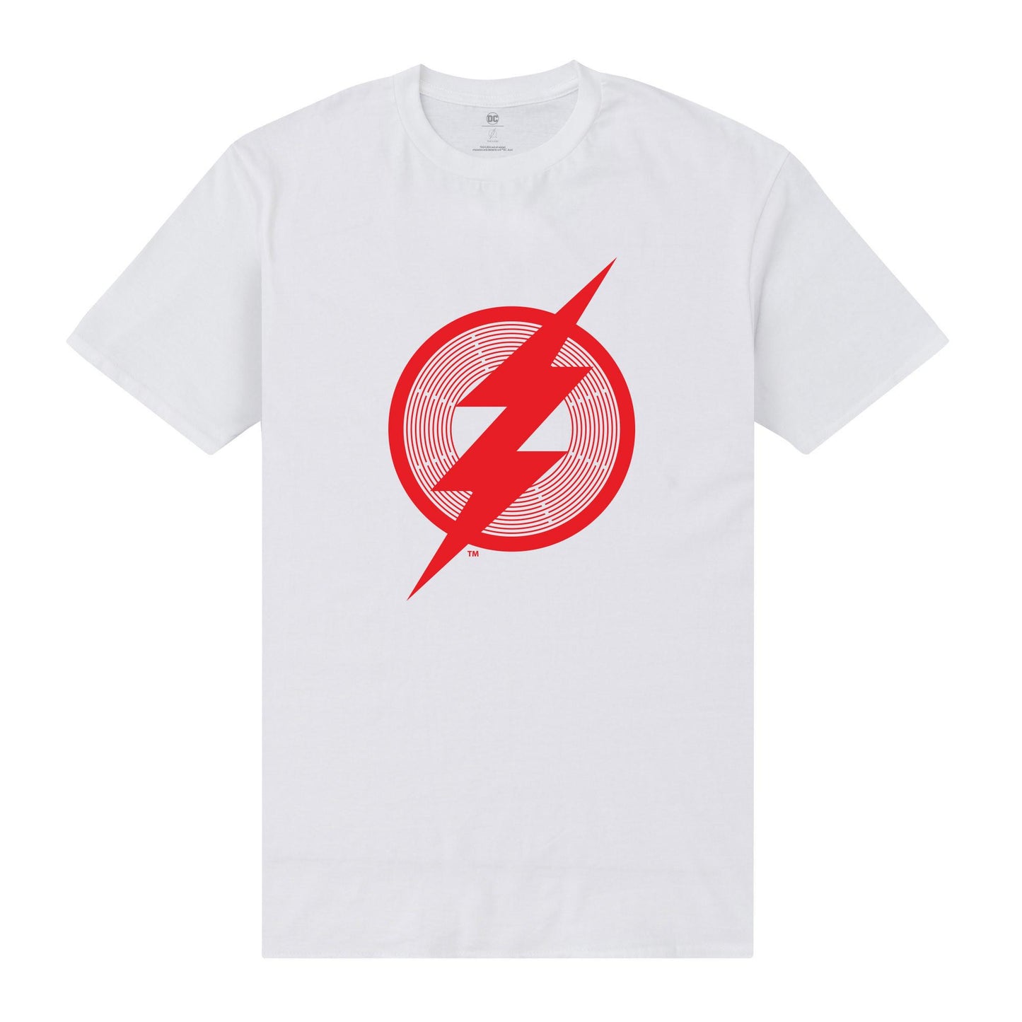 White-Red - Front - The Flash Unisex Adult Logo T-Shirt