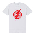 White-Red - Front - The Flash Unisex Adult Logo T-Shirt