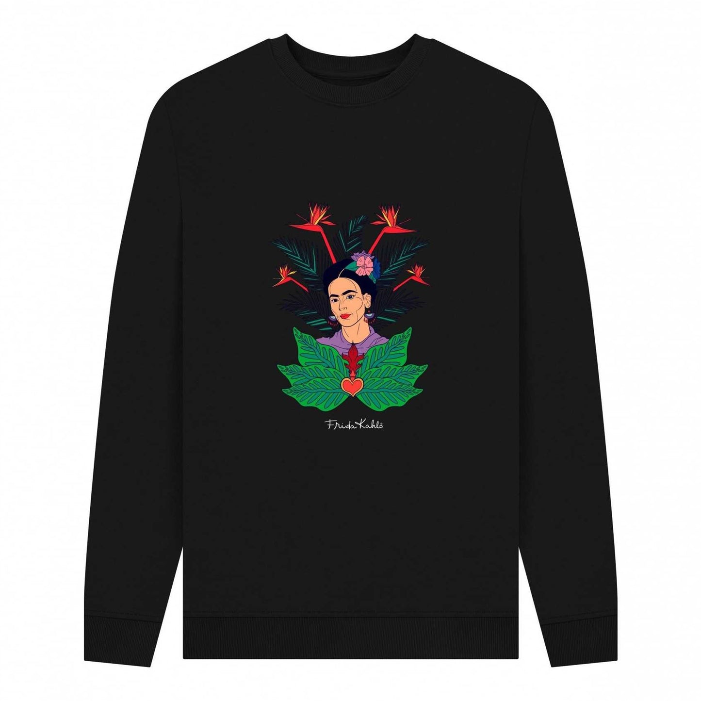 Black - Front - Frida Kahlo Unisex Adult Jungle Sweatshirt