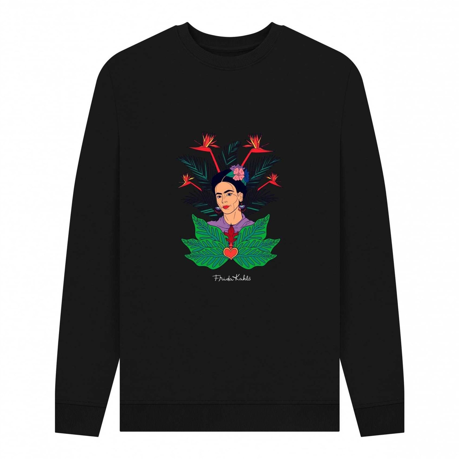Black - Front - Frida Kahlo Unisex Adult Jungle Sweatshirt
