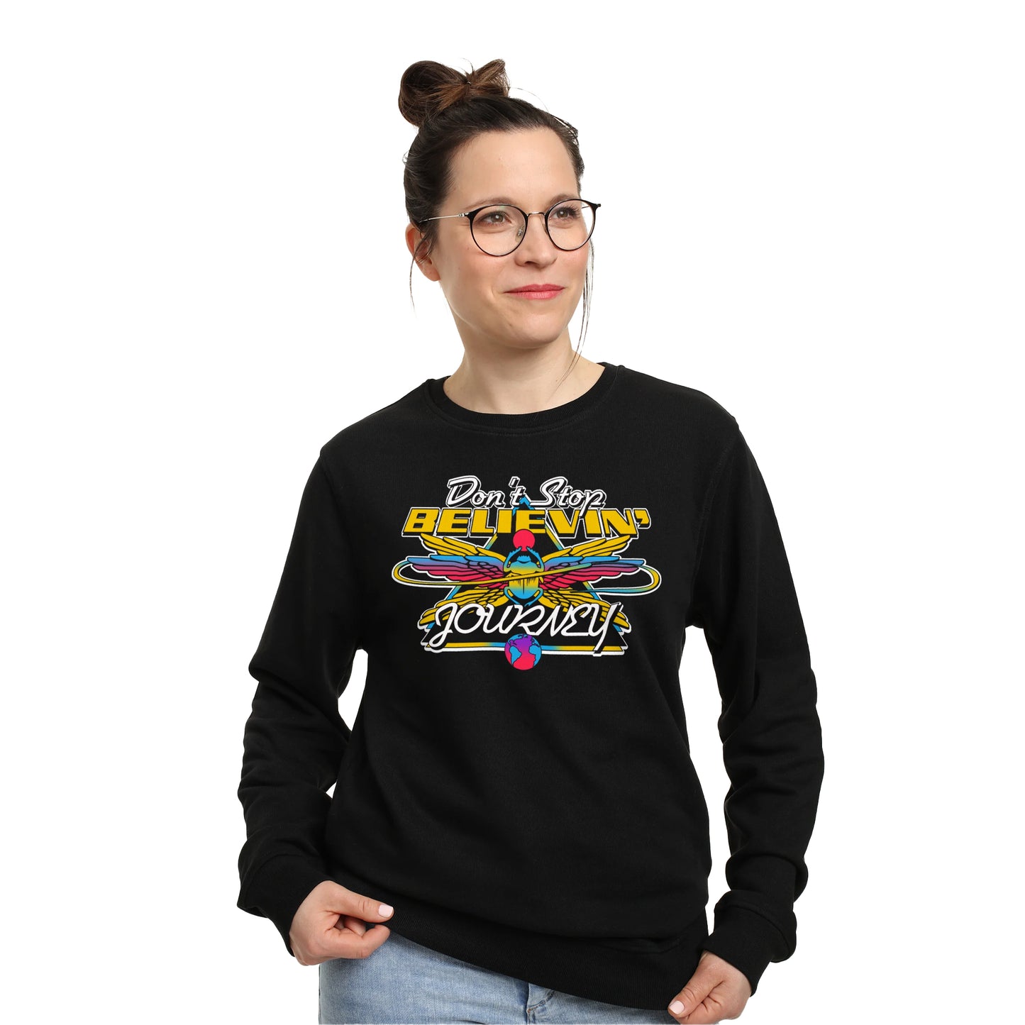 Black - Side - Journey Unisex Adult Wings Sweatshirt