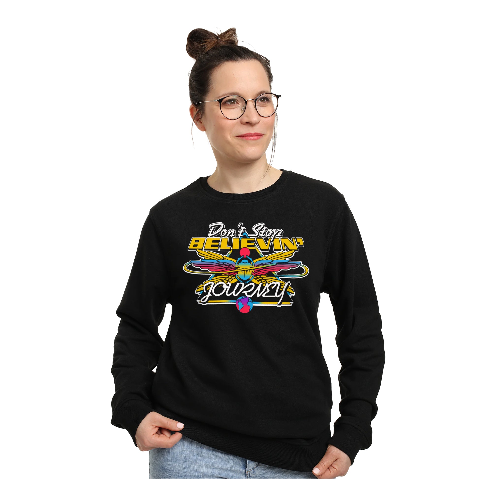 Black - Side - Journey Unisex Adult Wings Sweatshirt
