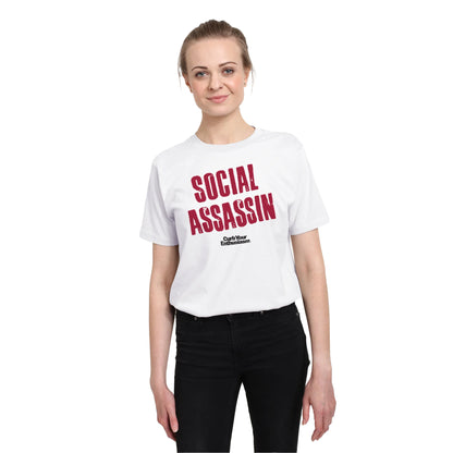 White - Side - Curb Your Enthusiasm Unisex Adult Social Assassin T-Shirt