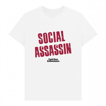 White - Front - Curb Your Enthusiasm Unisex Adult Social Assassin T-Shirt