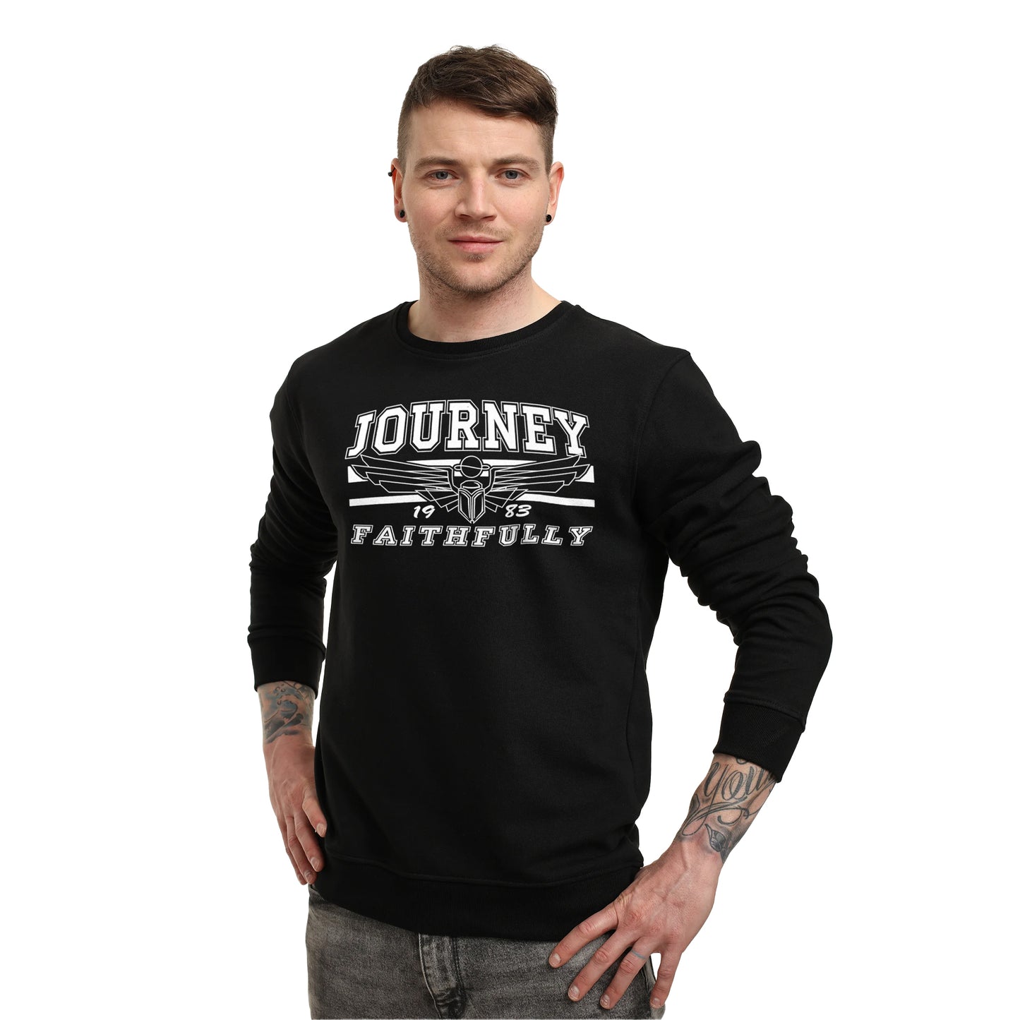 Black - Side - Journey Unisex Adult Sweatshirt