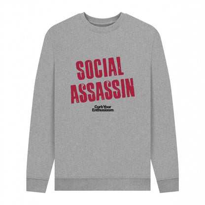 Light Heather - Front - Curb Your Enthusiasm Unisex Adult Social Assassin Sweatshirt