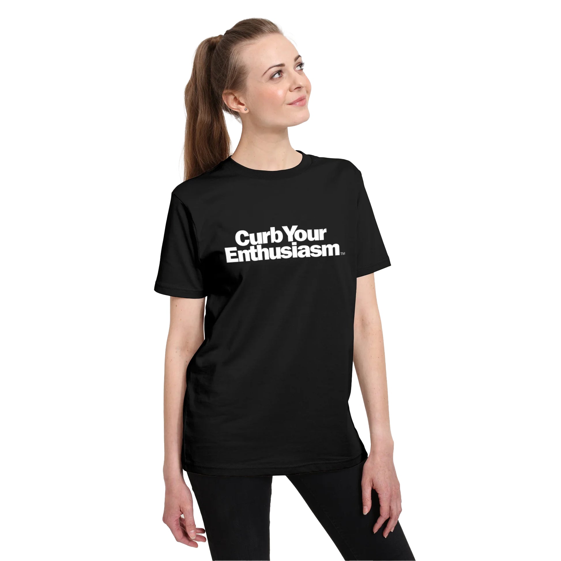 Black - Side - Curb Your Enthusiasm Unisex Adult Logo T-Shirt