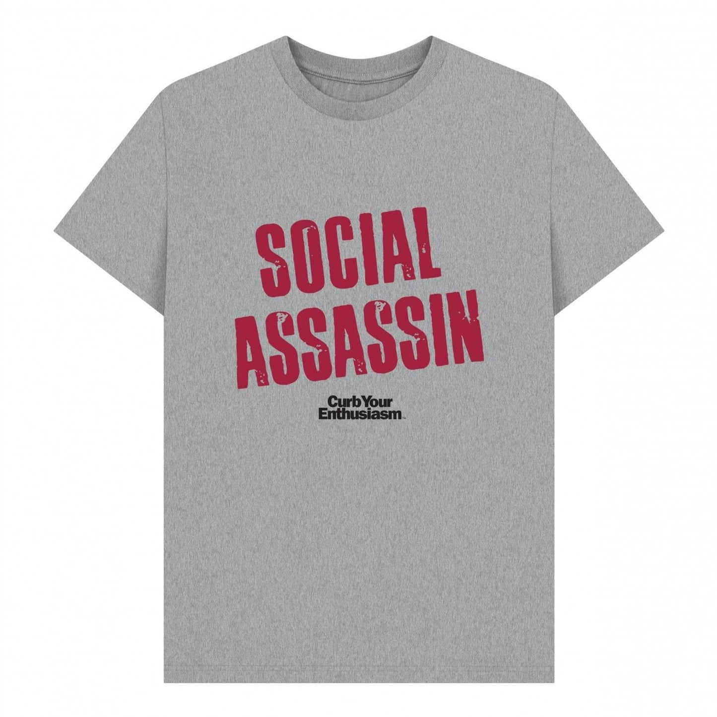 Athletic Grey - Front - Curb Your Enthusiasm Unisex Adult Social Assassin T-Shirt