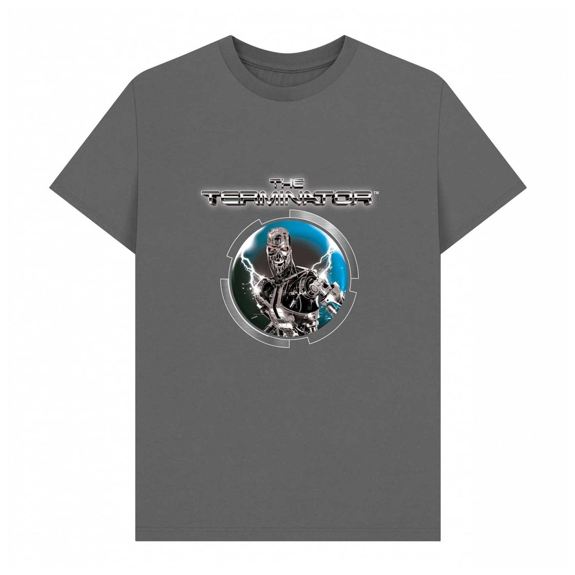 Slate Grey - Front - The Terminator Unisex Adult Robot T-Shirt