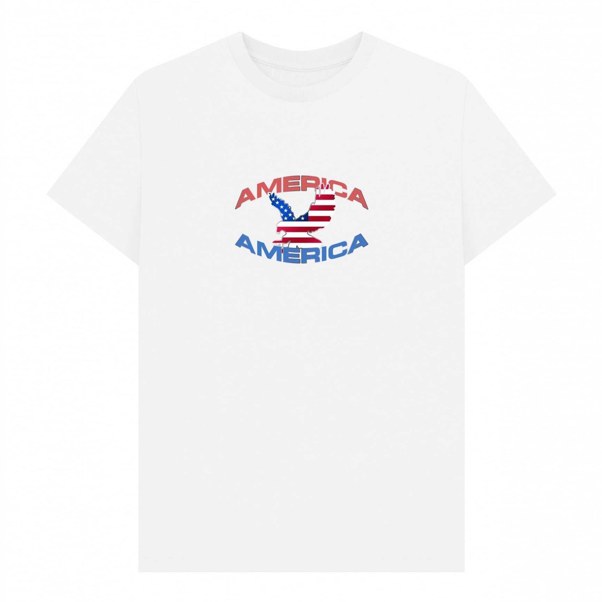 White - Front - Apoh Unisex Adult American Eagle T-Shirt