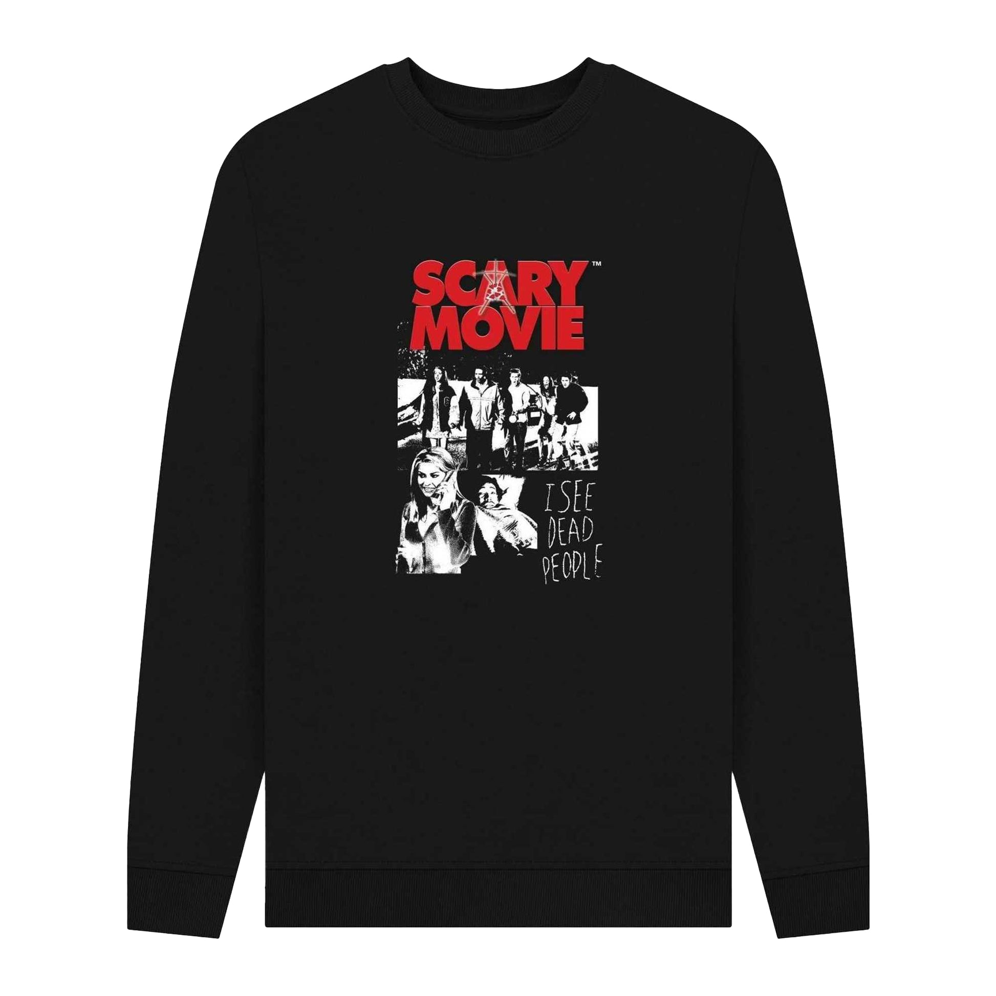 Black - Front - Scary Movie Unisex Adult I See Dead People Sweatshirt