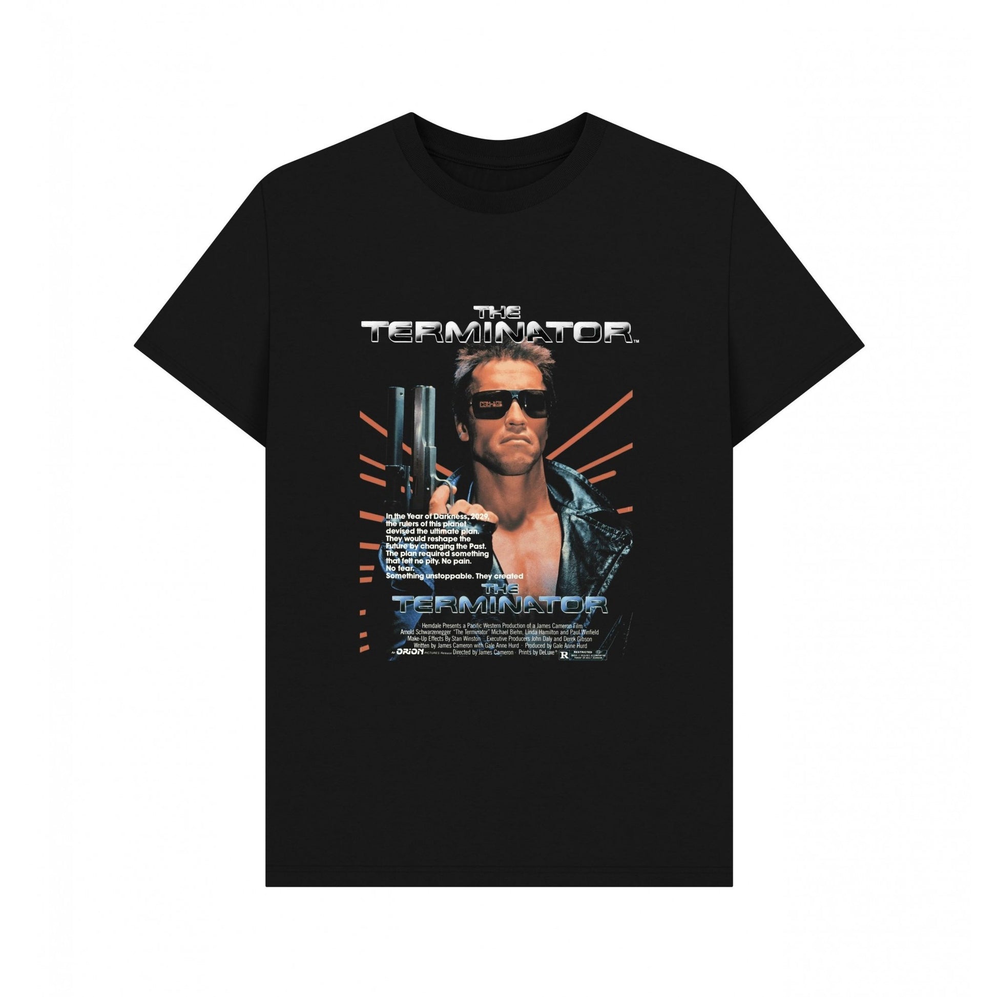 Black - Front - The Terminator Unisex Adult Movie Poster T-Shirt