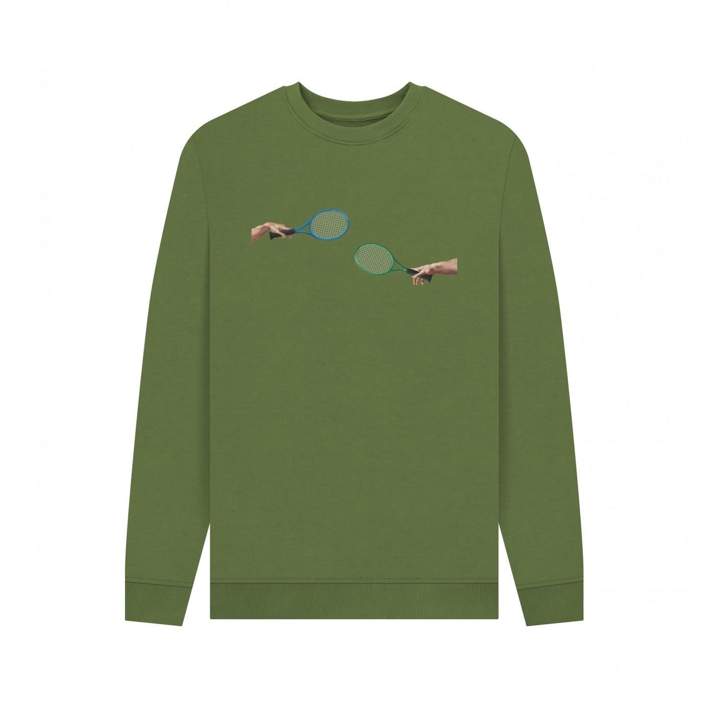 Khaki Green - Front - Apoh Unisex Adult The Creation Of Tennis Sweatshirt
