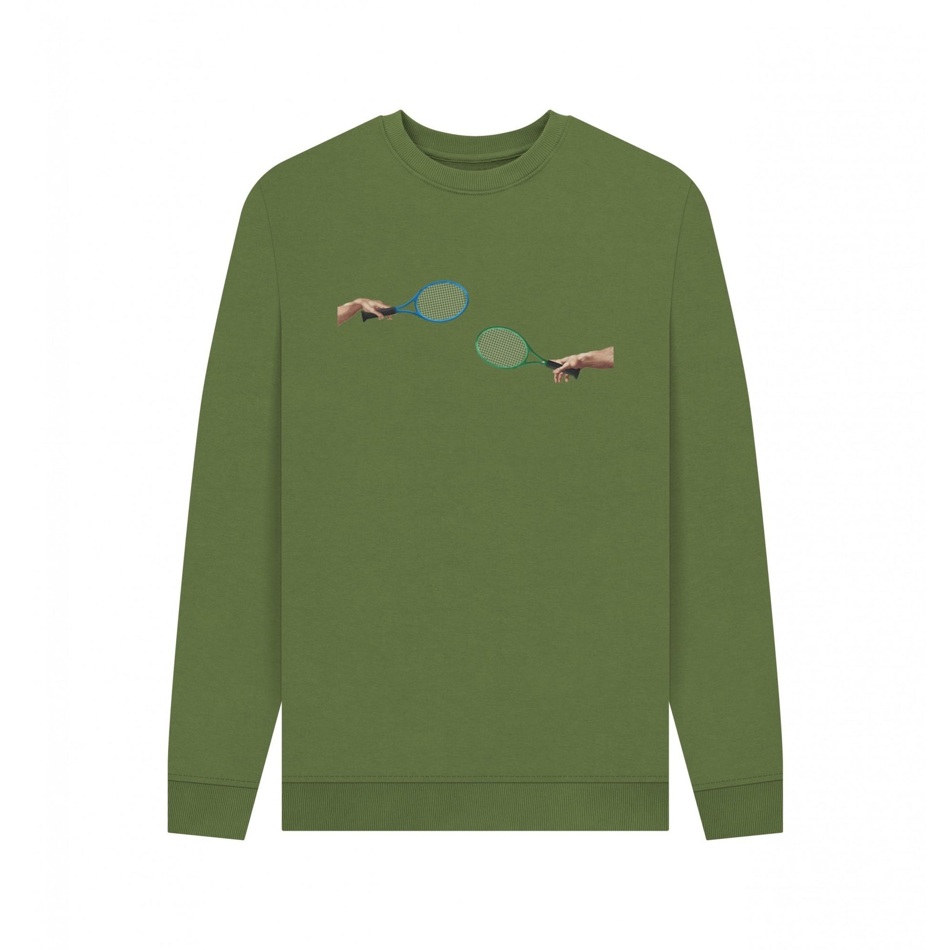 Khaki Green - Front - Apoh Unisex Adult The Creation Of Tennis Sweatshirt