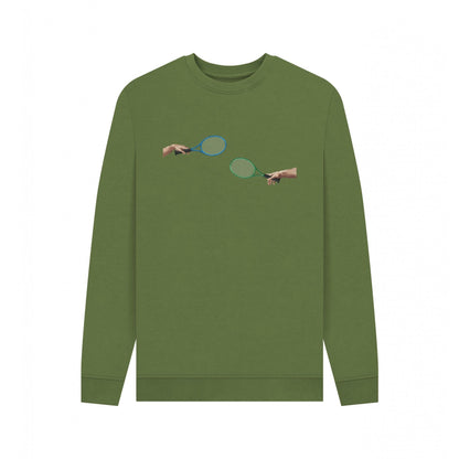 Khaki Green - Front - Apoh Unisex Adult The Creation Of Tennis Sweatshirt