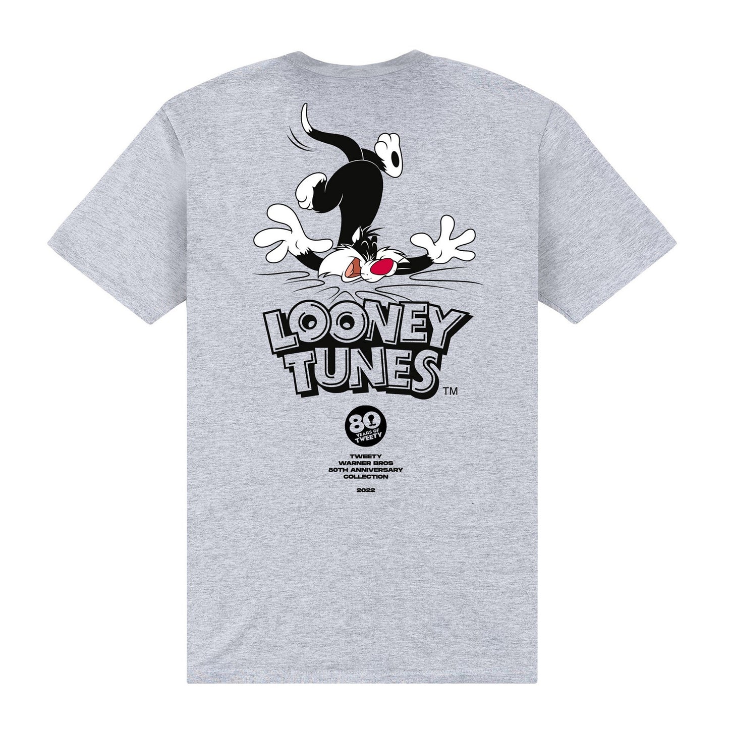 Heather Grey - Back - Looney Tunes Unisex Adult 80th Tweety Hammer T-Shirt