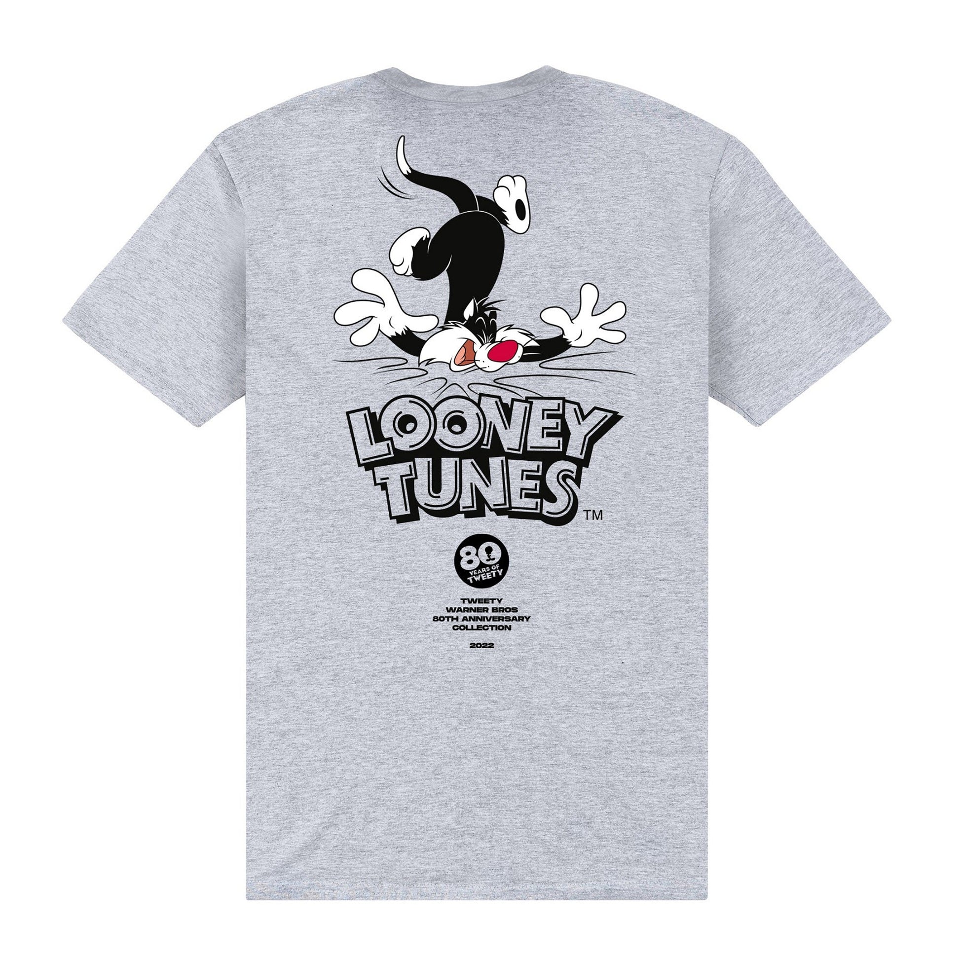 Heather Grey - Back - Looney Tunes Unisex Adult 80th Tweety Hammer T-Shirt