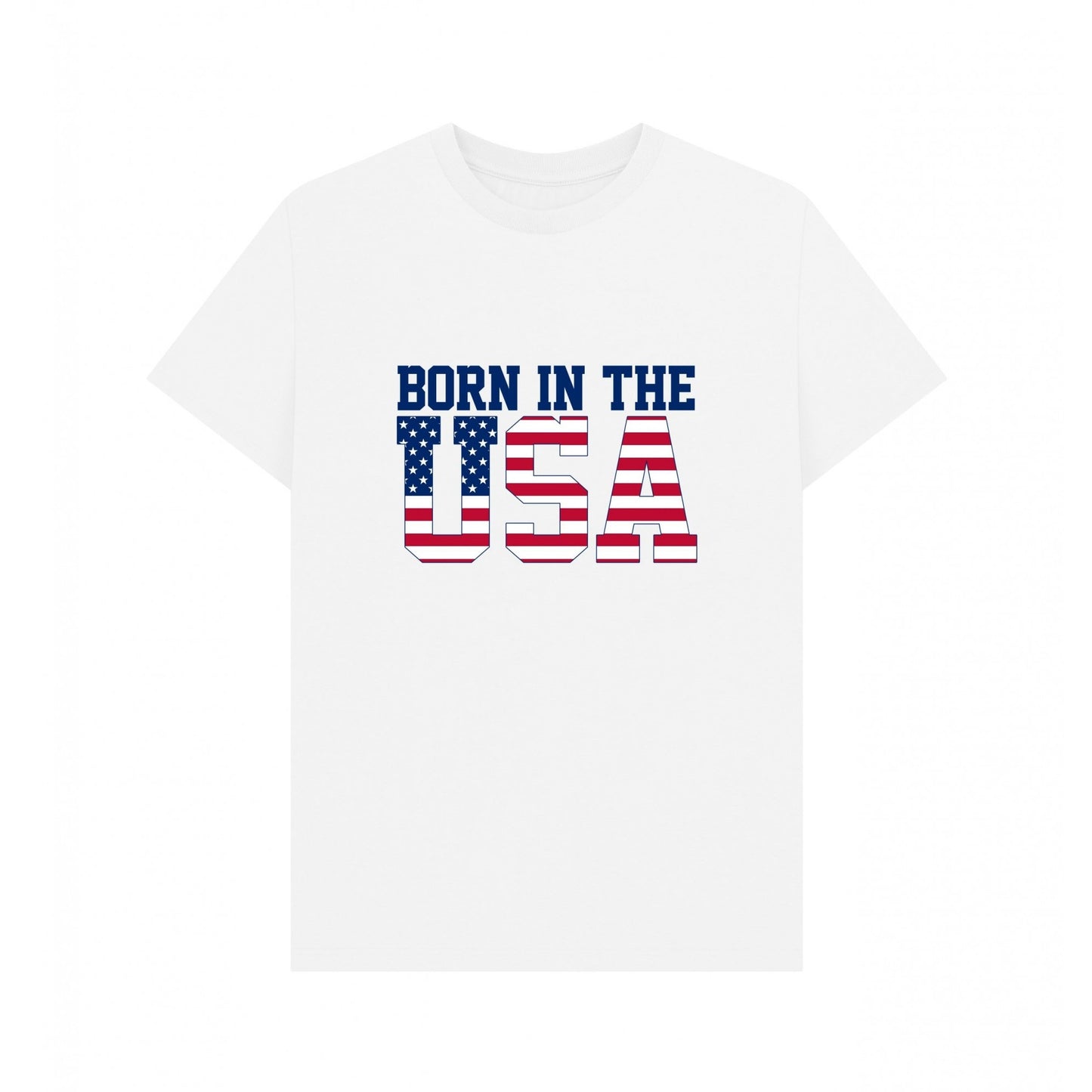 White - Front - Apoh Unisex Adult Born In The USA T-Shirt