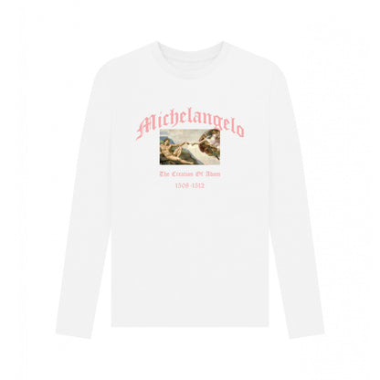 White - Front - Apoh Unisex Adult The Creation Of Adam Michelangelo T-Shirt