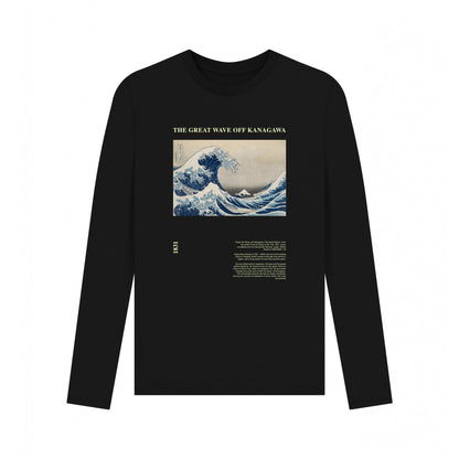 Black - Front - Apoh Unisex Adult 1831 Hokusai Long-Sleeved T-Shirt