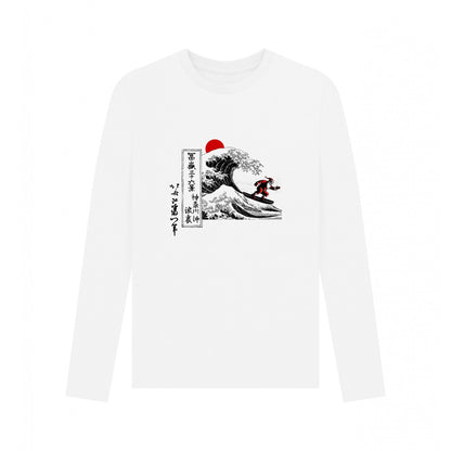 White - Front - Apoh Unisex Adult Santa Great Wave Hokusai T-Shirt