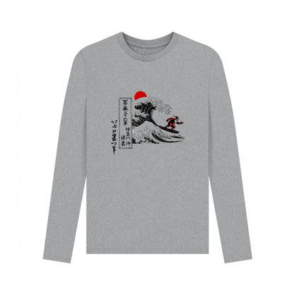Athletic Grey - Front - Apoh Unisex Adult Santa Great Wave Hokusai T-Shirt