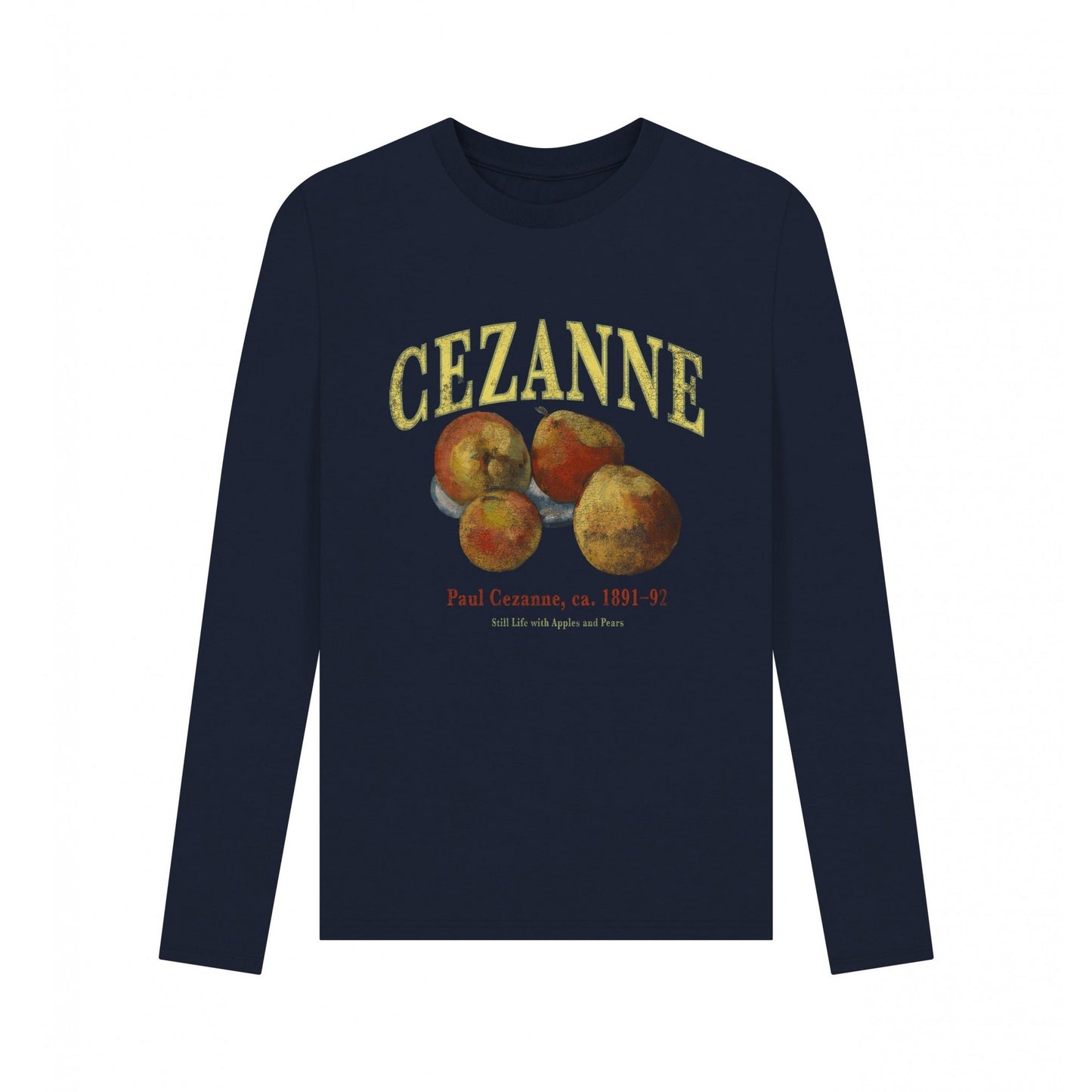 Navy Blue - Front - Apoh Unisex Adult Christmas Shopping Edvard Munch Long-Sleeved T-Shirt