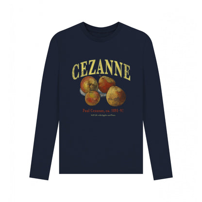 Navy Blue - Front - Apoh Unisex Adult Christmas Shopping Edvard Munch Long-Sleeved T-Shirt