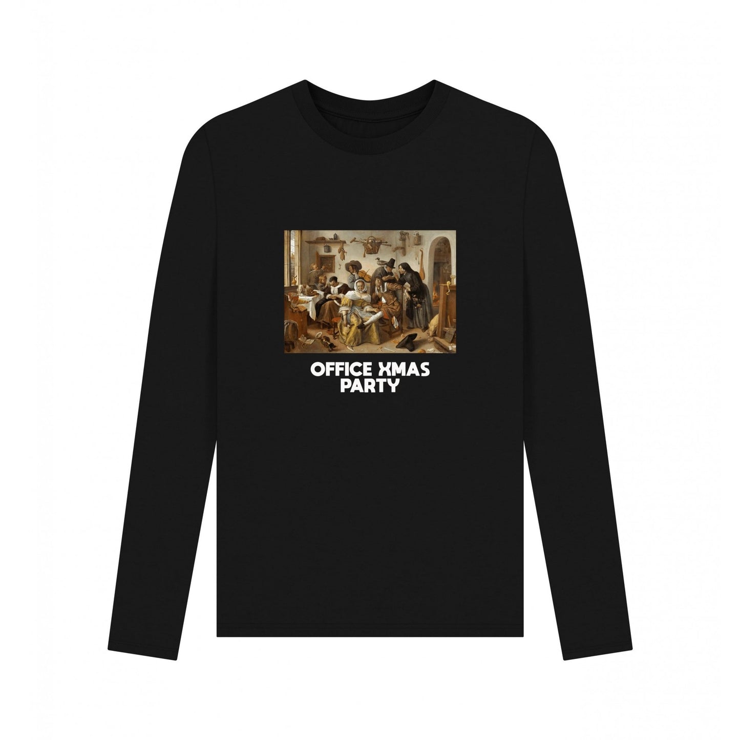 Black - Front - Apoh Unisex Adult Office Xmas Party Long-Sleeved T-Shirt