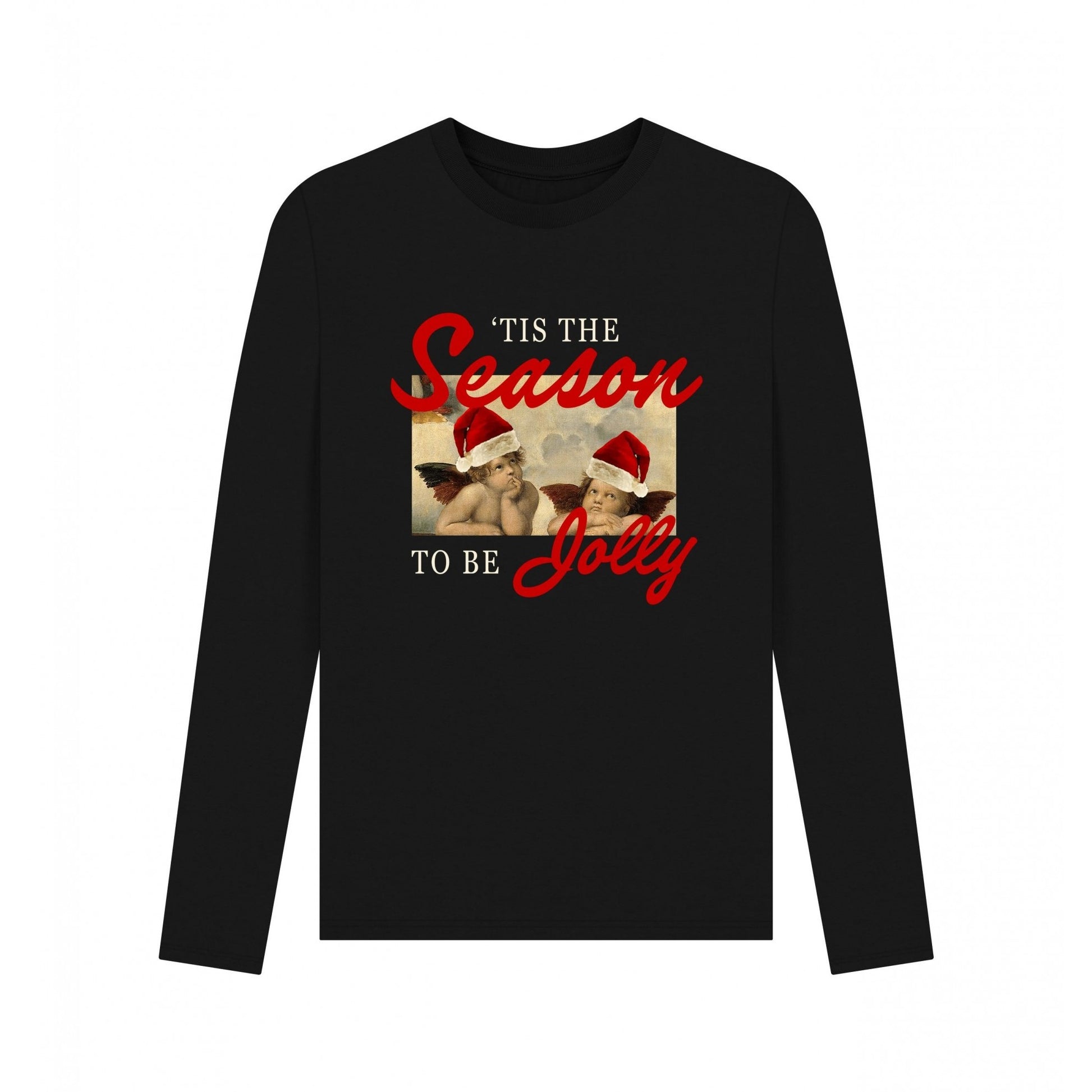 Black - Front - Apoh Unisex Adult Tis The Season To Be Jolly Raphael Long-Sleeved T-Shirt
