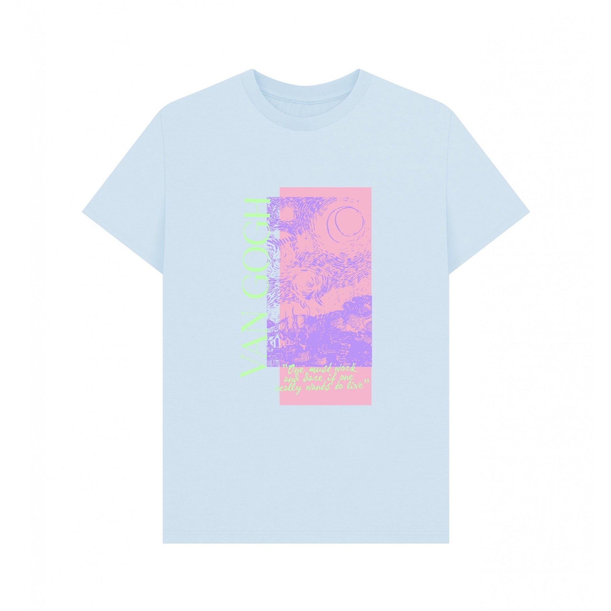 Sky Blue - Front - Apoh Unisex Adult Starry Night Scribble Vincent Van Gogh T-Shirt
