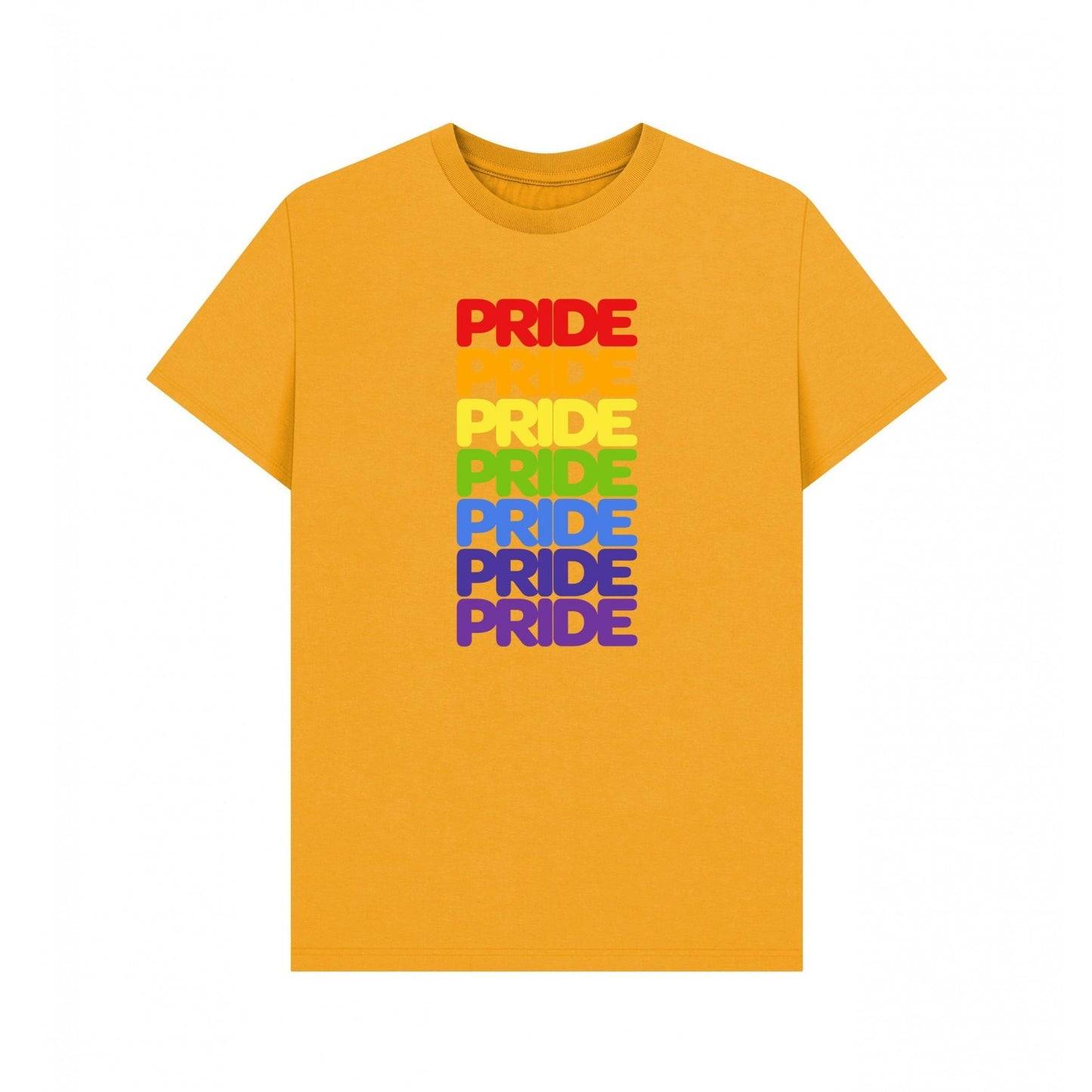 Mustard-Multicoloured - Front - Apoh Unisex Adult Pride Rainbow T-Shirt