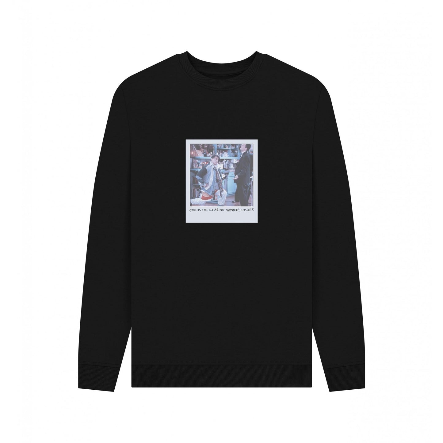 Black - Front - Friends Unisex Adult Could I Be Wearing Anymore Clothes Sweatshirt