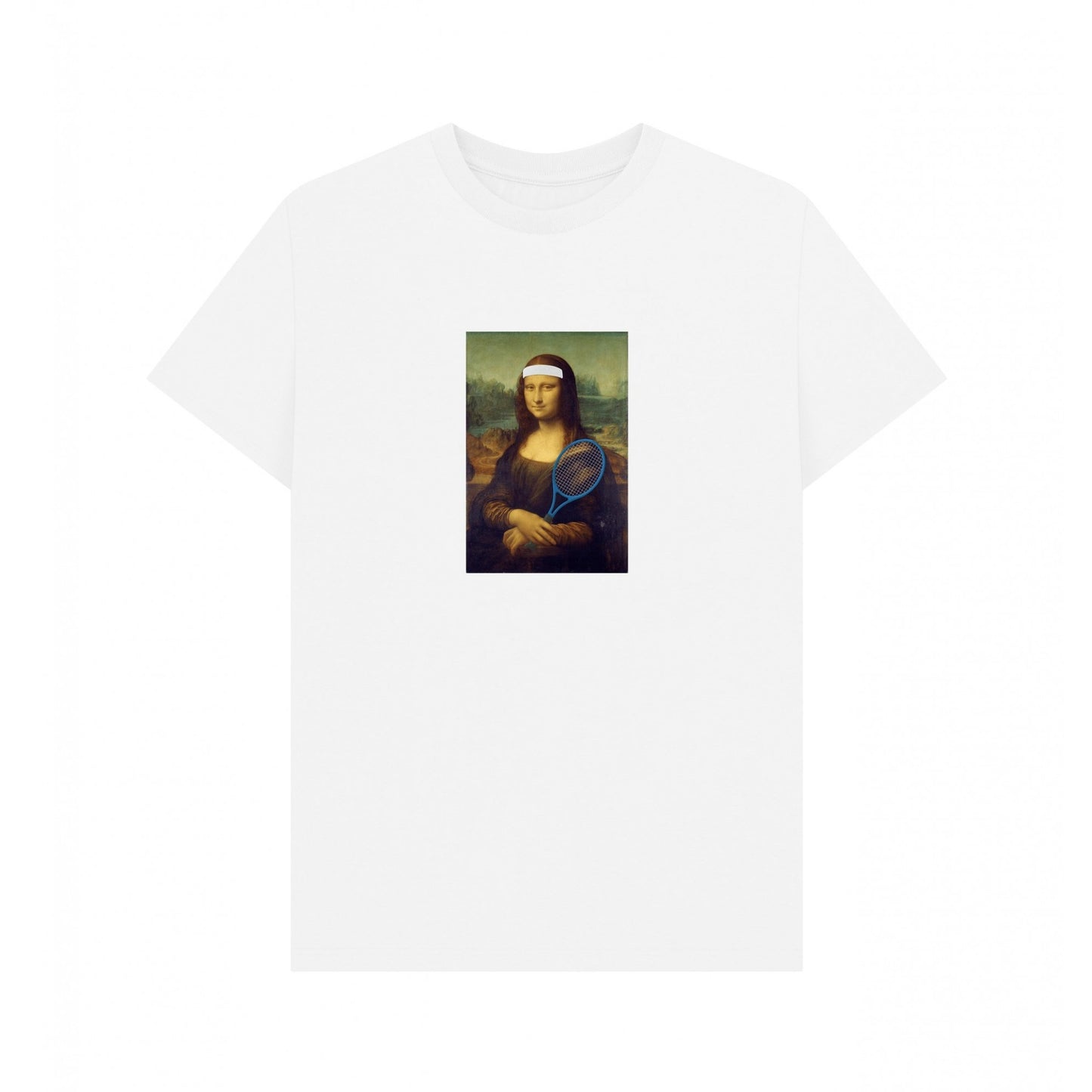 White - Front - Apoh Unisex Adult Mona Lisa Tennis T-Shirt