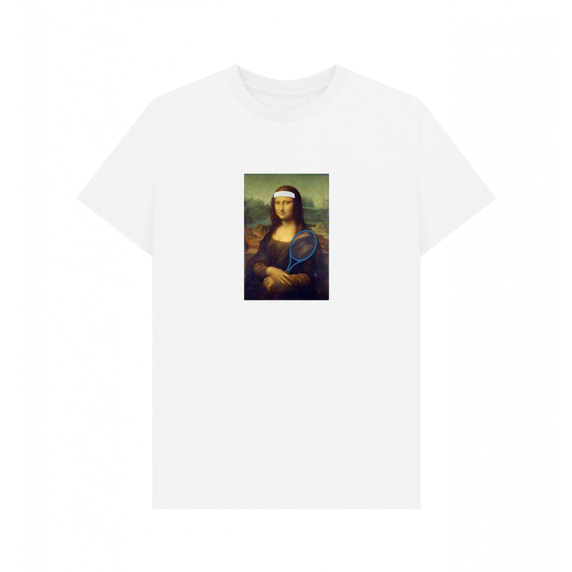 White - Front - Apoh Unisex Adult Mona Lisa Tennis T-Shirt
