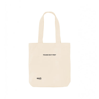 Natural - Front - Apoh Did It First Slogan Picasso Tote Bag