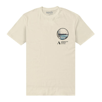 Sand - Front - Ashmolean Museum Unisex Adult Vintage Wave T-Shirt