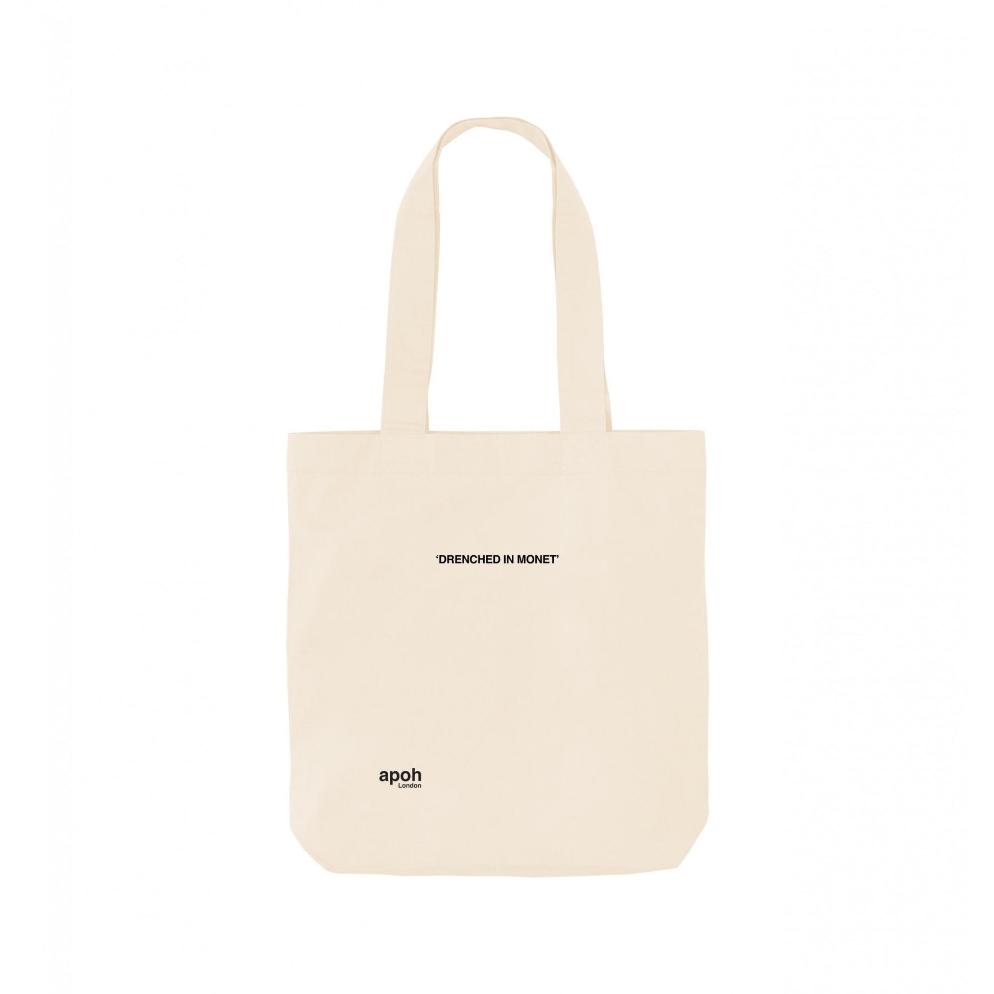 Natural - Front - Apoh Drenched In Monet Slogan Tote Bag