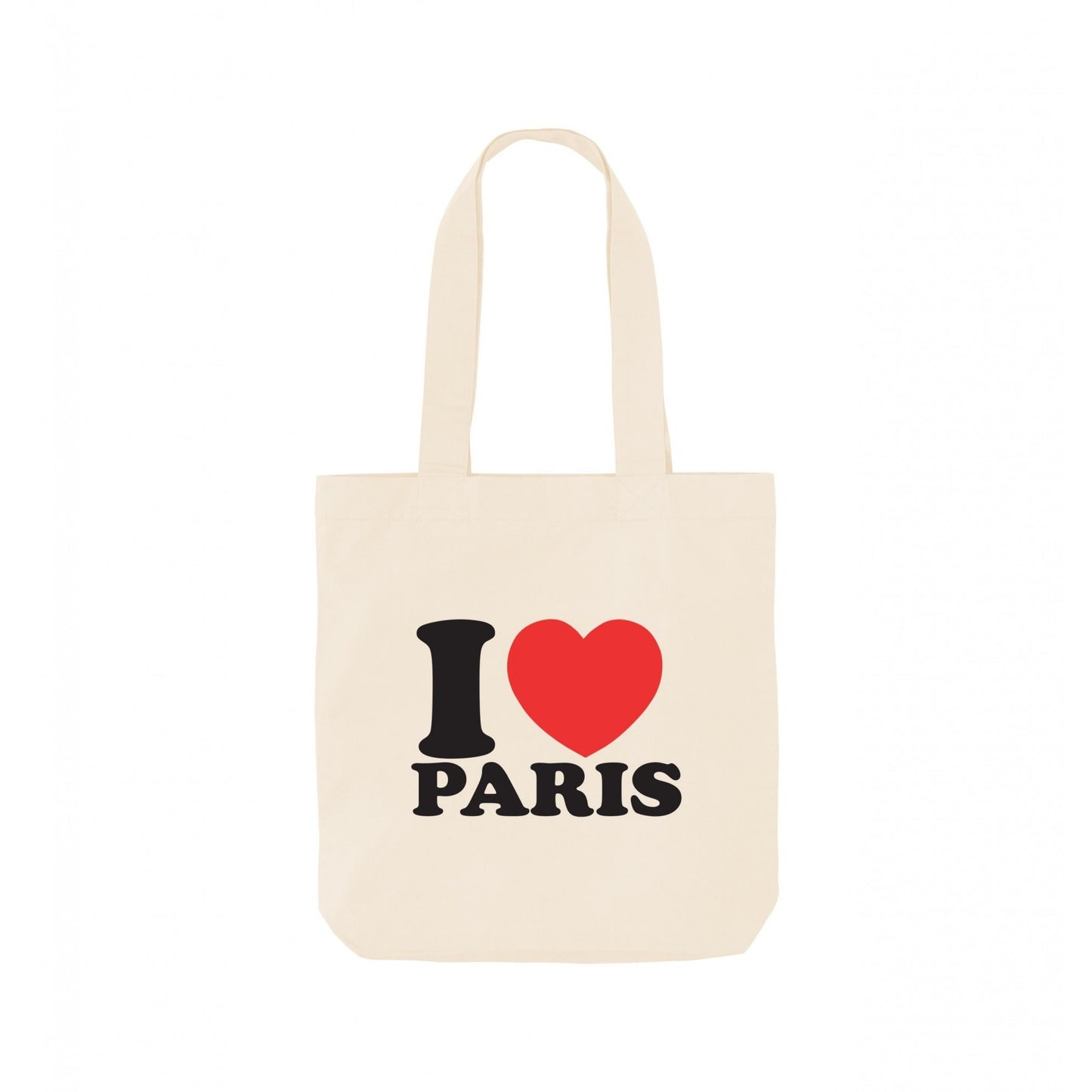 Natural - Front - Apoh I Heart Paris Tote Bag