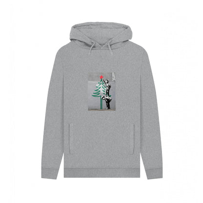 Light Heather - Front - Apoh Unisex Adult Christmas Tree Banksy Hoodie