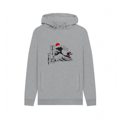 Light Heather - Front - Apoh Unisex Adult Santa Great Wave Hokusai Hoodie
