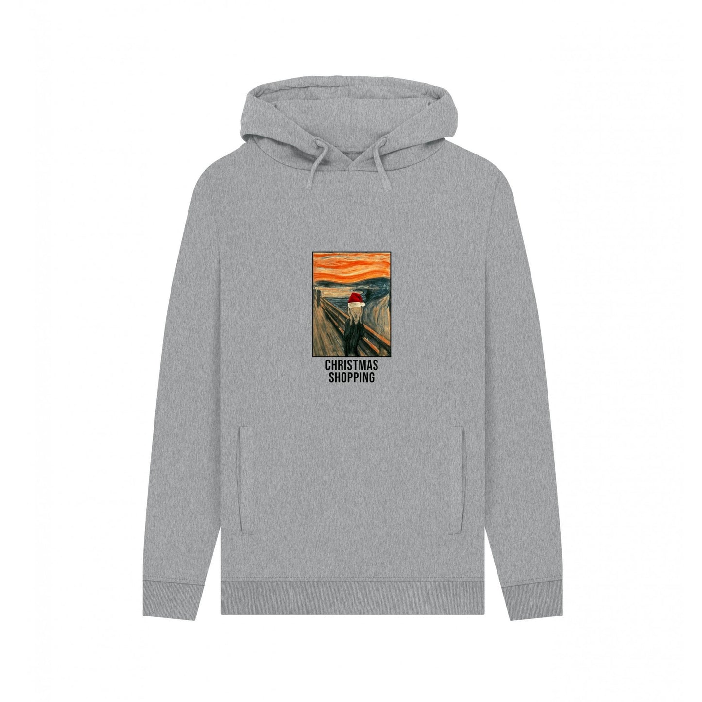 Light Heather - Front - Apoh Unisex Adult Christmas Shopping Edvard Munch Hoodie