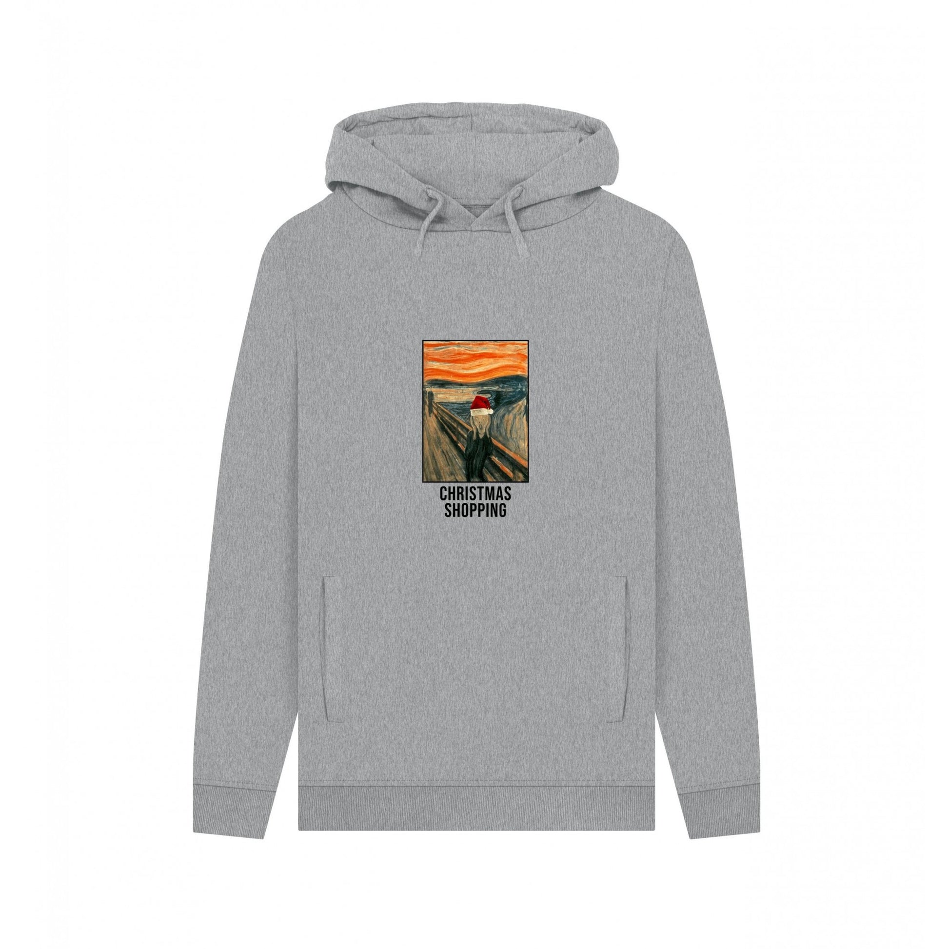 Light Heather - Front - Apoh Unisex Adult Christmas Shopping Edvard Munch Hoodie