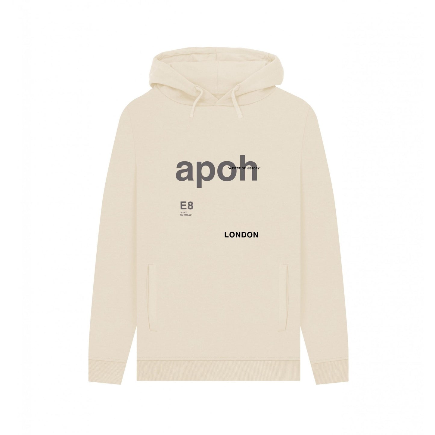 Oat - Front - Apoh Unisex Adult London Slogan Hoodie