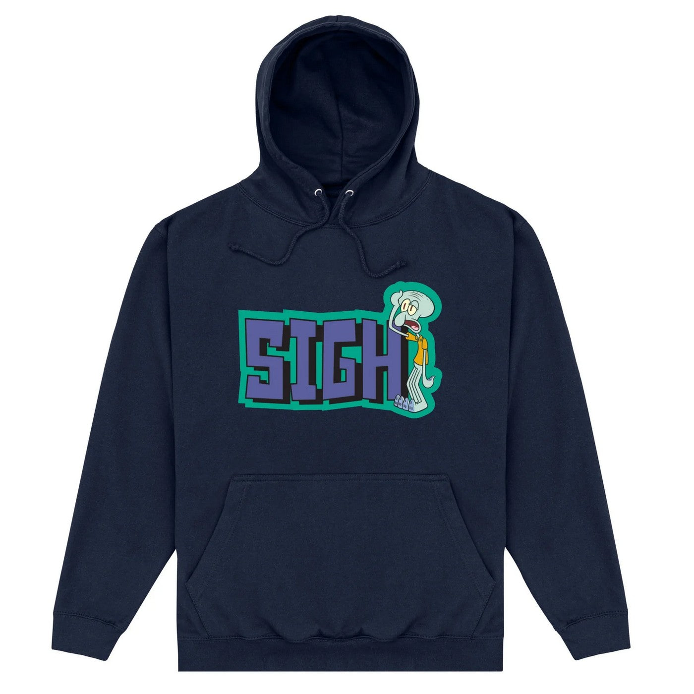 Navy Blue - Front - SpongeBob SquarePants Unisex Adult Sigh Hoodie