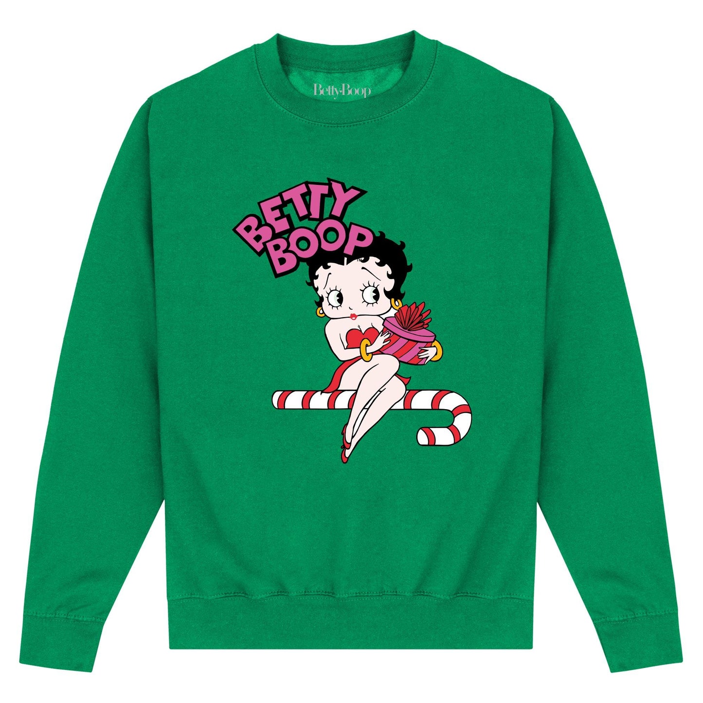 Celtic Green - Front - Betty Boop Unisex Adult Candy Cane Sweatshirt