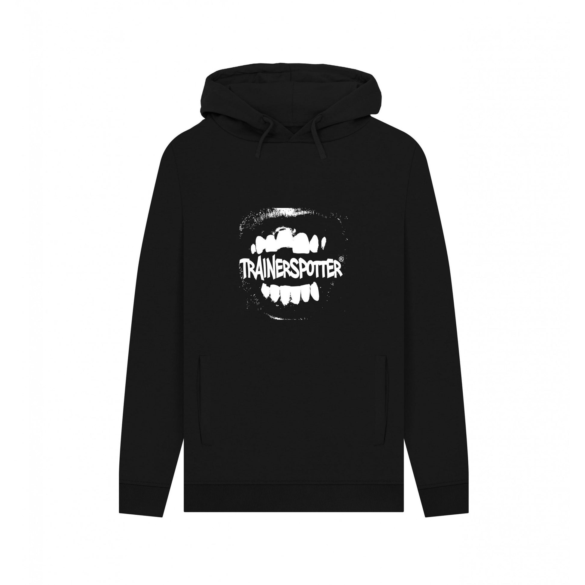 Black - Front - Trainer Spotter Unisex Adult Mouth Hoodie