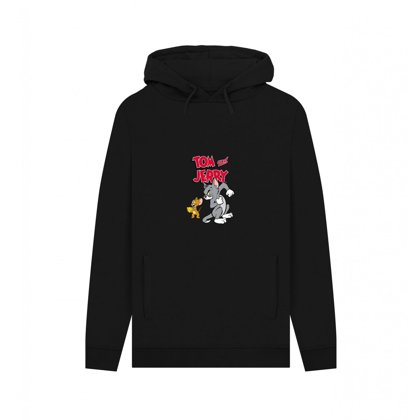Black - Front - Tom And Jerry Unisex Adult Cheese Hoodie